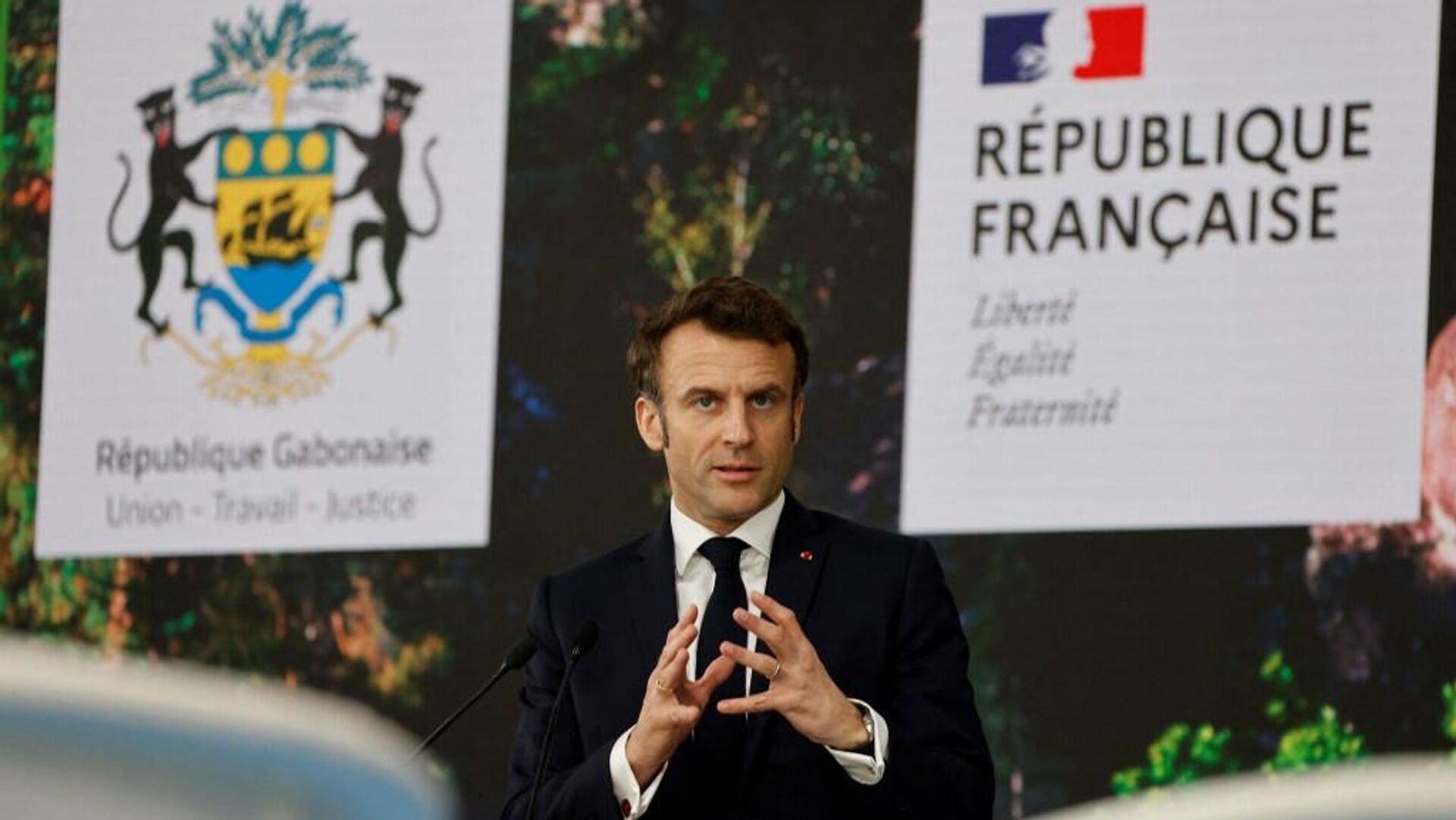 法国总统马克龙向法兰西共同体加蓬代表做出讲话 - 俄罗斯卫星通讯社, 1920, 03.03.2023