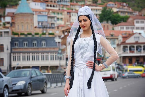 格魯吉亞女性參加在首都第比利斯舉行的國家服裝日慶祝遊行。 - 俄羅斯衛星通訊社