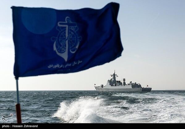 中俄舰艇参加“安全纽带”海上军演欢迎仪式。 - 俄罗斯卫星通讯社