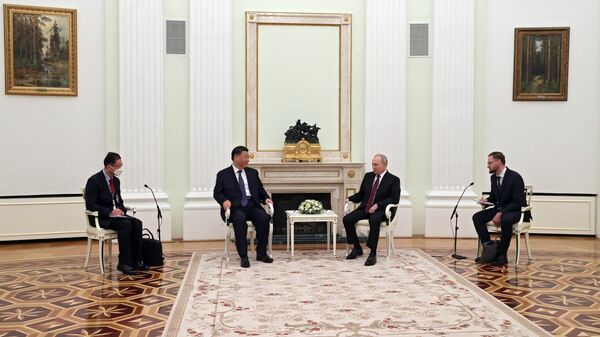 习近平与普京在克里姆林宫的会晤 - 俄罗斯卫星通讯社