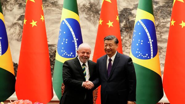 中國國家主席習近平與來華進行國事訪問的巴西總統路易斯•伊納西奧•盧拉•達席爾瓦 - 俄羅斯衛星通訊社