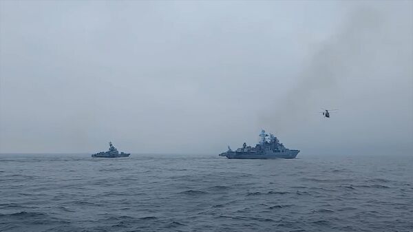 俄太平洋艦隊艦艇在突擊戰備檢查過程中對海上和空中目標進行了射擊演練 - 俄羅斯衛星通訊社