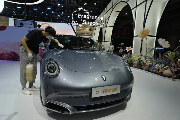 2023上海国内车展上中国品牌欧拉（Ora）电动车。 - 俄罗斯卫星通讯社