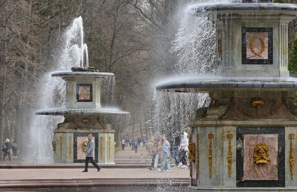 俄罗斯国立博物馆保护区“彼得大帝夏宫”园区内的罗马式喷泉。 - 俄罗斯卫星通讯社