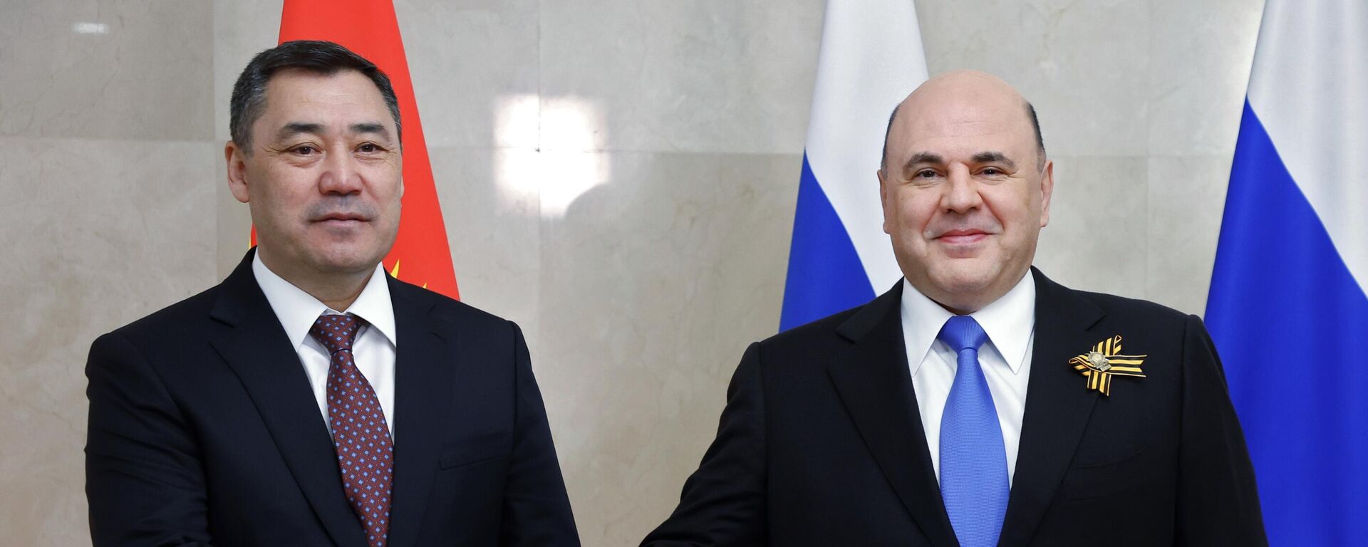 俄罗斯总理米哈伊尔·米舒斯京在会见吉尔吉斯斯坦总统萨德尔·扎帕罗夫 - 俄罗斯卫星通讯社, 1920, 09.05.2023