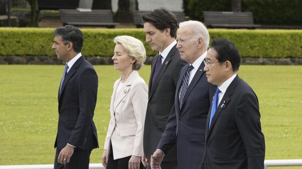 出席日本广岛G7峰会的各国领导人。 - 俄罗斯卫星通讯社