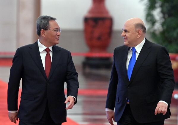 俄联邦政府总理米哈伊尔·米舒斯京与中国国务院总理李强在北京人民大会堂举行会晤 - 俄罗斯卫星通讯社