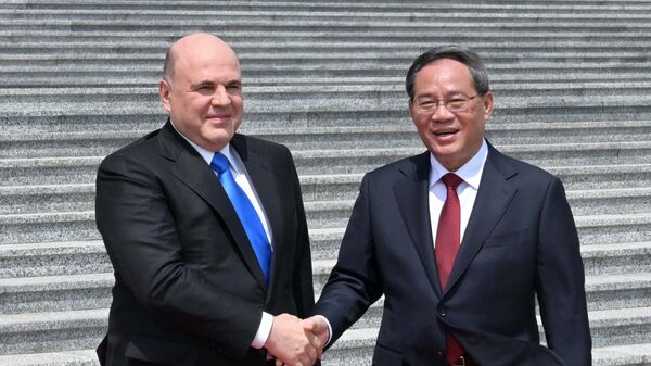 俄罗斯总理米哈伊尔•米舒斯京和中国总理李强 - 俄罗斯卫星通讯社
