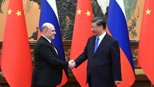 中國國家主席習近平與俄羅斯總理米舒斯京 - 俄羅斯衛星通訊社