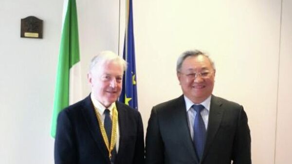 中國駐歐盟大使會見愛爾蘭駐歐代表 - 俄羅斯衛星通訊社