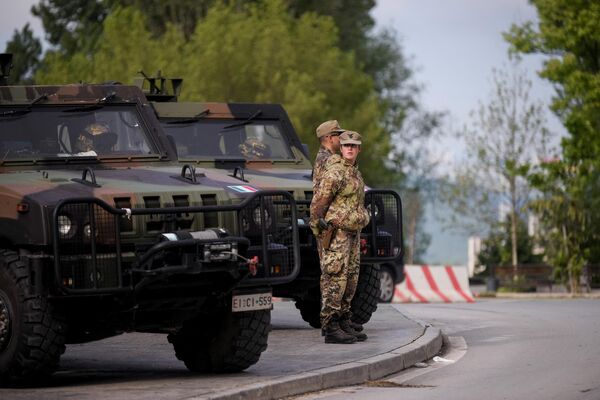 科索沃北部和梅托希亚发生冲突期间的北约士兵。 - 俄罗斯卫星通讯社