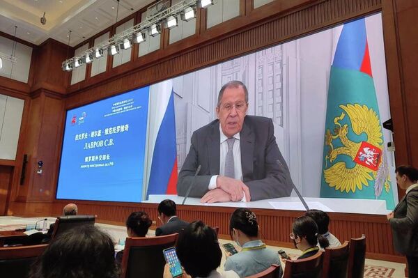 俄羅斯外交部長拉夫羅夫6月27日在“中國與俄羅斯：新時代合作”國際會議上發表視頻演講 - 俄羅斯衛星通訊社