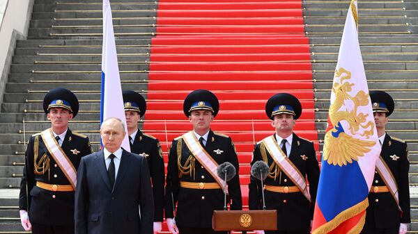 Президент Путин во время обращения - 俄罗斯卫星通讯社