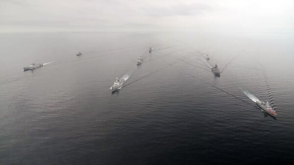 在日本海进行联合演习的中俄海军军舰。 - 俄罗斯卫星通讯社