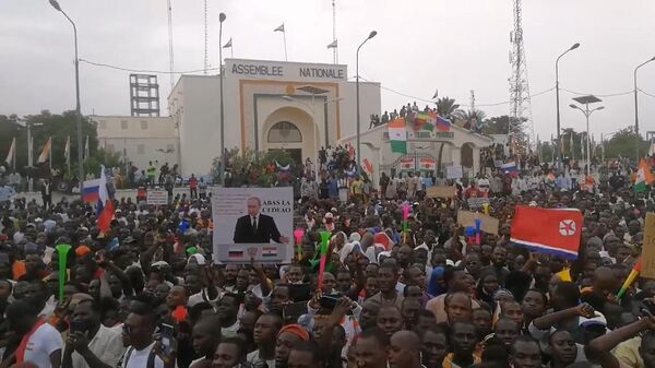 尼日尔军政府支持者在首都尼亚美举行示威活动 - 俄罗斯卫星通讯社