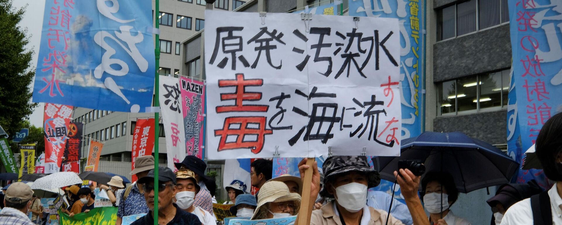 Митинг против решения Японии о сливе радиоактивных отходов с атомной электростанции Фукусима - 俄羅斯衛星通訊社, 1920, 08.09.2023