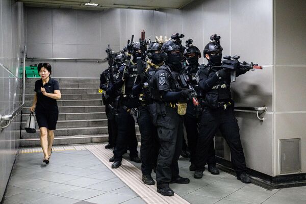“乙支自由护盾”框架下的反恐演习在首尔地铁站进行。 - 俄罗斯卫星通讯社