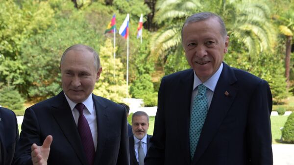 Президент РФ В. Путин провел переговоры с президентом Турции Р. Т. Эрдоганом - 俄罗斯卫星通讯社