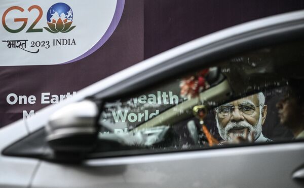 新德里 ，G20 峰会前张贴的宣传海报。 - 俄罗斯卫星通讯社