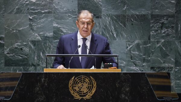 俄罗斯外交部长谢尔盖·拉夫罗夫在联合国大会一般性辩论上 - 俄罗斯卫星通讯社