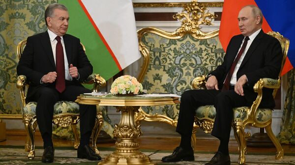 俄羅斯總統弗拉基米爾•普京與烏茲別克斯坦總統沙夫卡特•米爾濟約耶夫 - 俄羅斯衛星通訊社