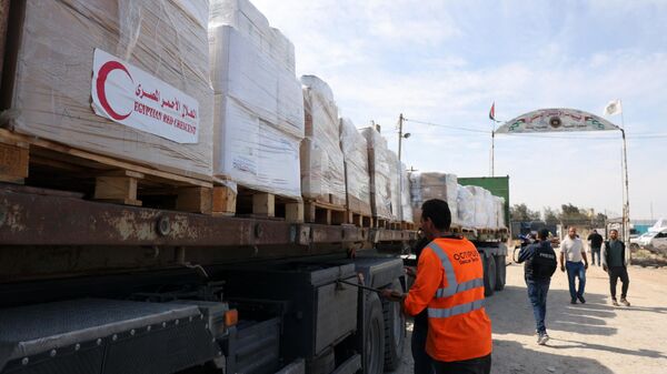 俄罗斯紧急情况部为加沙居民运送新一批人道主义援助物资 - 俄罗斯卫星通讯社