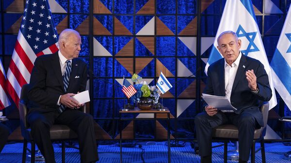 美国总统拜登和以色列总理内塔尼亚胡 - 俄罗斯卫星通讯社