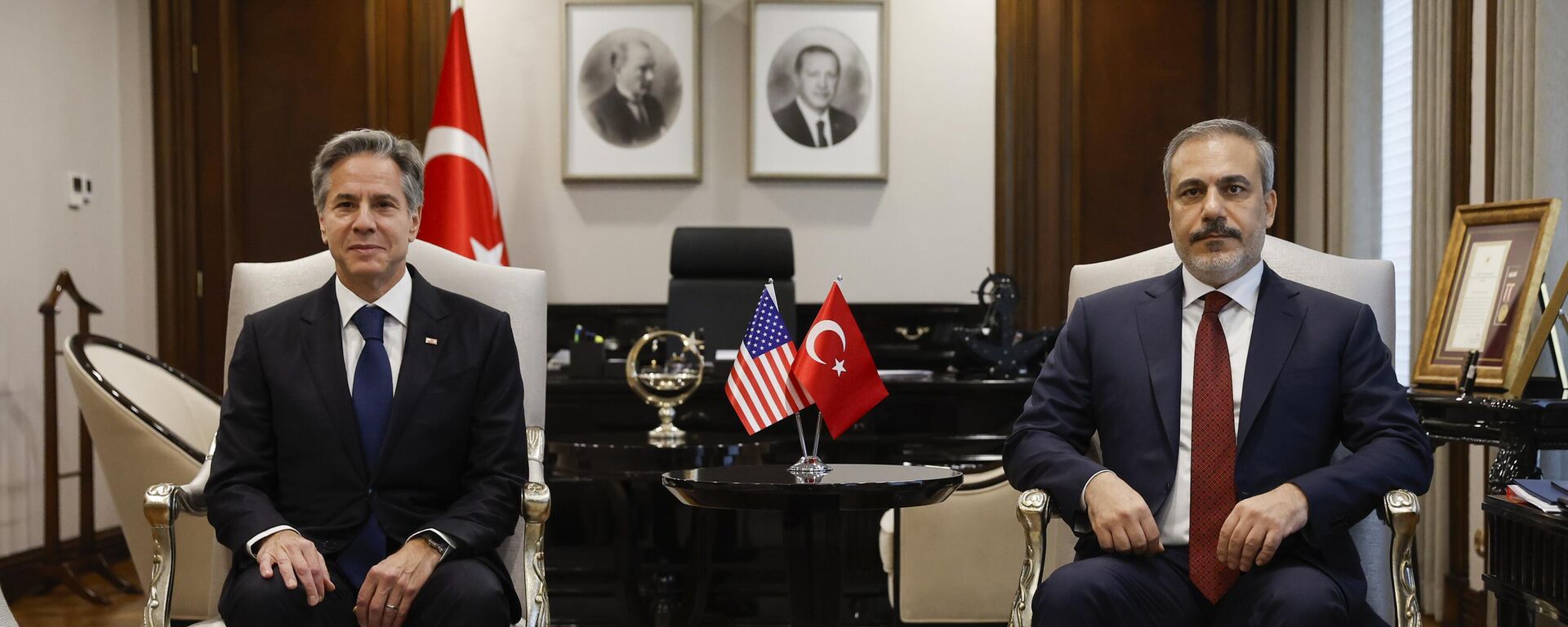土耳其外長哈坎·菲丹在與美國國務卿安東尼·布林肯會談中 - 俄羅斯衛星通訊社, 1920, 07.01.2024