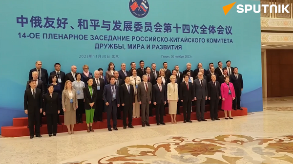 中俄友好、和平与发展委员会第十四次全体会议合影仪式 - 俄罗斯卫星通讯社