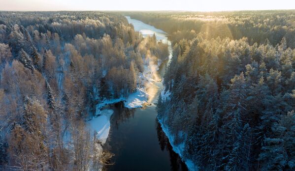 基瓦奇自然保护区内苏纳河上的基瓦奇瀑布美景 - 俄罗斯卫星通讯社