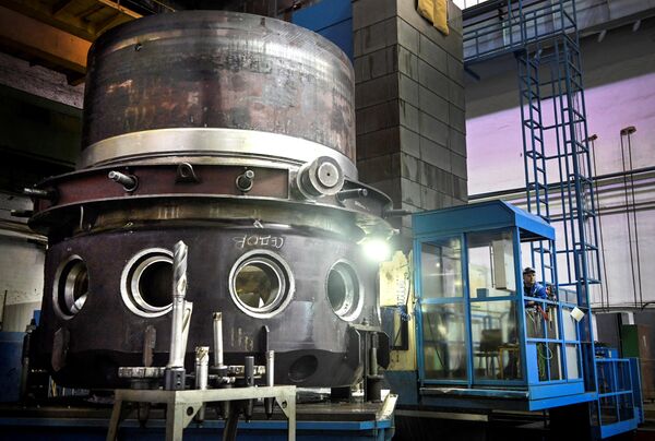 2023年12月5日，图为波多尔斯克机械制造厂制造的RITM-200核反应堆——破冰船的最新反应堆。 - 俄罗斯卫星通讯社