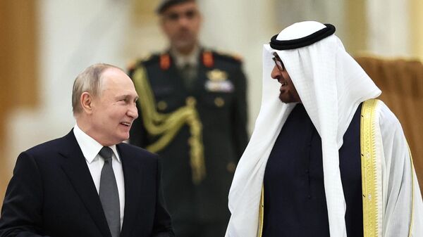 阿拉伯联合酋长国总统穆罕默德·本·扎耶德·阿勒纳哈扬与俄罗斯总统普京 - 俄罗斯卫星通讯社