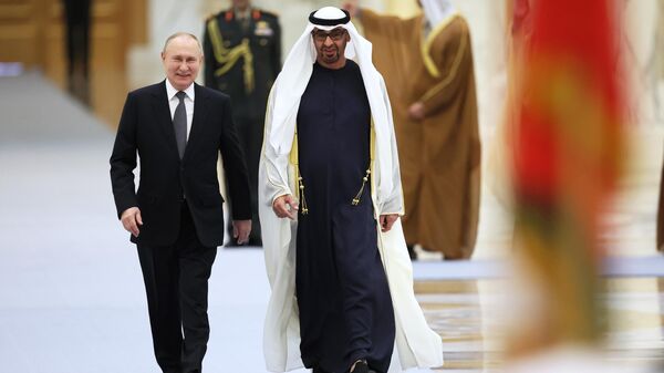 俄羅斯總統普京和阿聯酋總統穆罕默德∙本∙扎耶德∙阿勒納哈揚 - 俄羅斯衛星通訊社