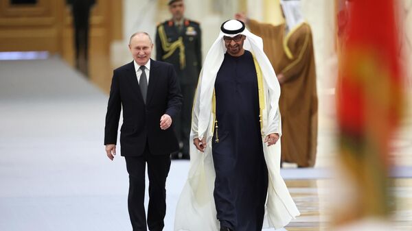 俄总统普京和阿联酋总统穆罕默德·本·扎耶德·阿勒纳哈扬 - 俄罗斯卫星通讯社
