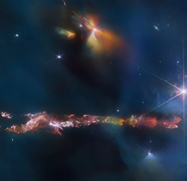 NASA/ESA/CSA詹姆斯·韦伯太空望远镜揭示了赫比格-哈罗天体797（HH 797）的复杂细节。  - 俄罗斯卫星通讯社