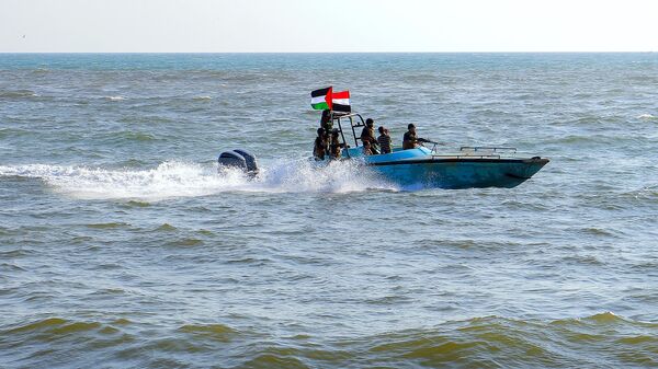 也門胡塞武裝海岸警衛隊成員在海上巡邏 - 俄羅斯衛星通訊社