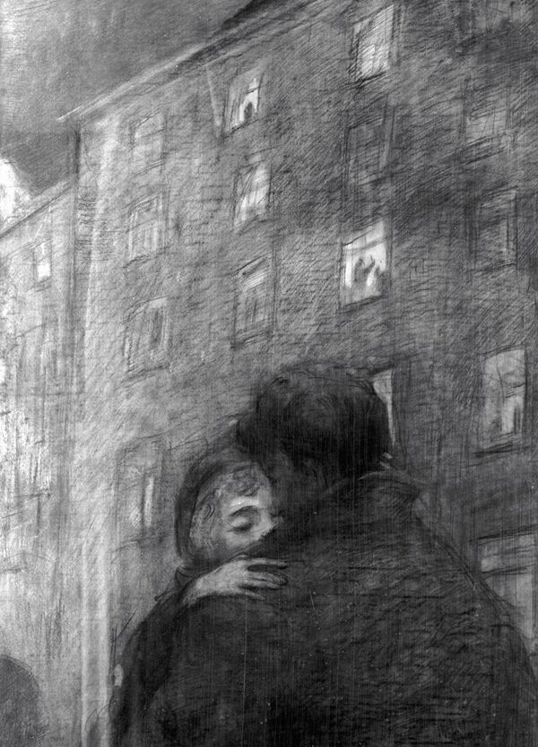 藝術家伊利亞·格拉祖諾夫的畫作《愛》的複製品。 - 俄羅斯衛星通訊社