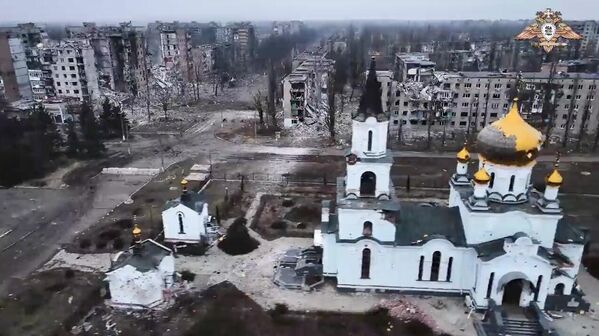 受损教堂，阿夫杰耶夫卡，顿涅茨克人民共和国 - 俄罗斯卫星通讯社
