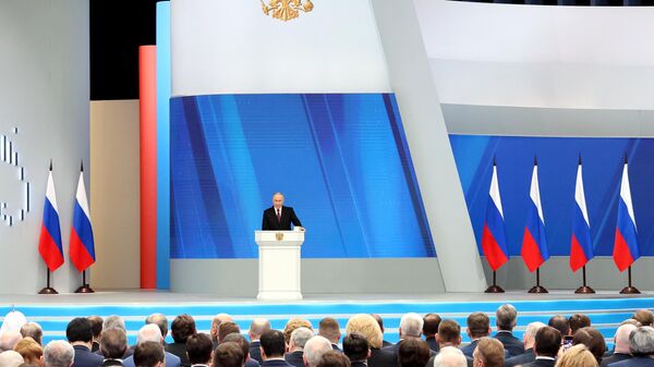 弗拉基米爾·普京總統在向聯邦會議發表的國情咨文中 - 俄羅斯衛星通訊社