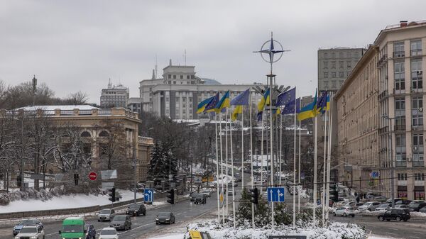 Флаги ЕС в Киеве - 俄罗斯卫星通讯社