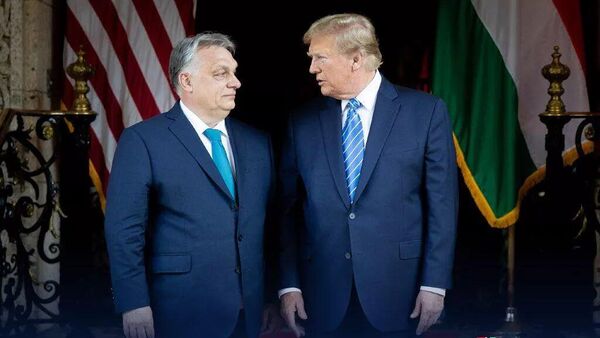 匈牙利总理欧尔班与美国前总统特朗普 - 俄罗斯卫星通讯社