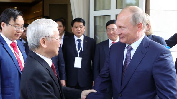 普京与越南共产党中央委员会总书记阮富仲举行会晤