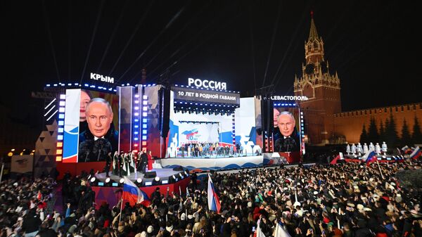 普京向俄罗斯人祝贺克里米亚和塞瓦斯托波尔回归俄罗斯周年纪念日 - 俄罗斯卫星通讯社