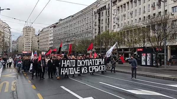 塞爾維亞舉行反北約集會 - 俄羅斯衛星通訊社