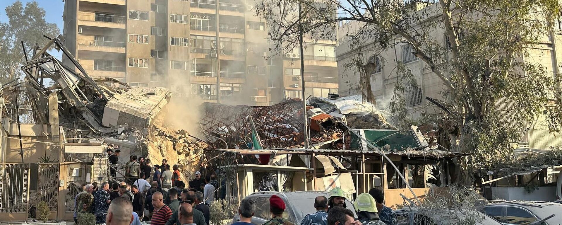 敘利亞國防部：伊朗駐大馬士革領事館建築在空襲中完全被毀 - 俄羅斯衛星通訊社, 1920, 02.04.2024