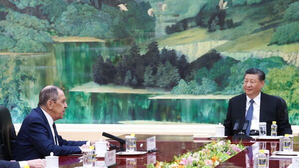 中国国家主席习近平在北京人民大会堂会见俄罗斯外长拉夫罗夫 - 俄罗斯卫星通讯社