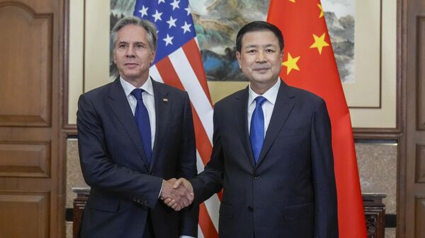 美国国务卿布林肯与中国公安部部长王小洪 - 俄罗斯卫星通讯社