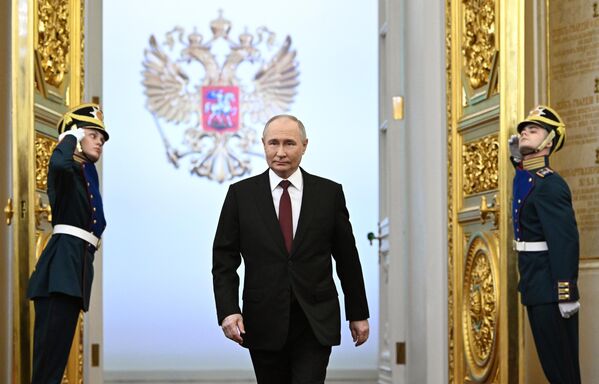 2024年5月7日，俄罗斯当选总统弗拉基米尔·普京在克里姆林宫举行就职典礼。 - 俄罗斯卫星通讯社