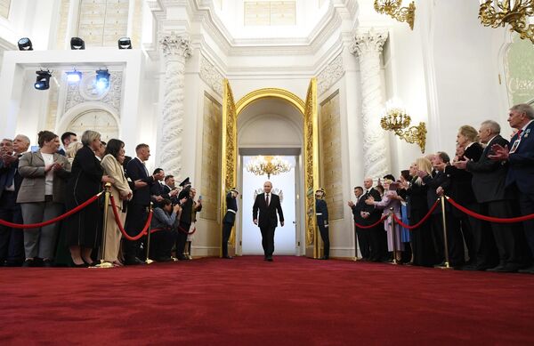 2024年5月7日，俄罗斯当选总统弗拉基米尔·普京在克里姆林宫举行就职仪式前。 - 俄罗斯卫星通讯社