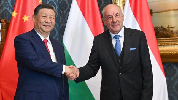 中國國家主席習近平在布達佩斯總統府同匈牙利總統舒尤克舉行會談 - 俄羅斯衛星通訊社